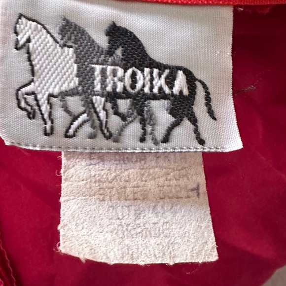 Rare Vintage Troika Red Soutache Ribbon Pleated Mini Dress - Large